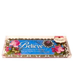 Punch Studio “Believe” Inspirational Roses 3D Brooch Wall Plaque w/Easel (56875)